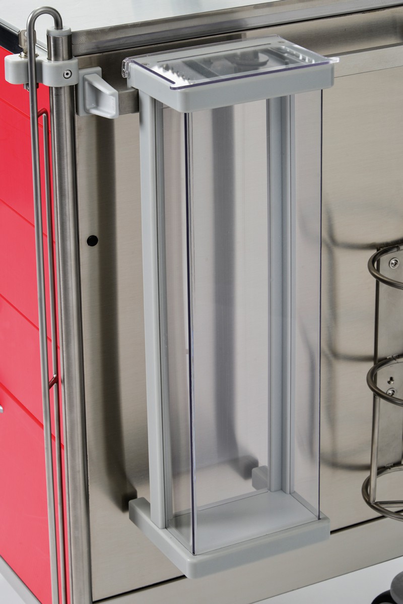 Katheterköcher mit Deckel Mat.: PE500 lichtgrau/PETG