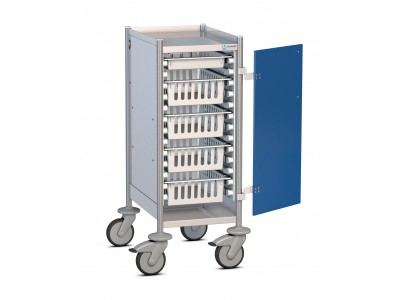 Modulwagen, Edelstahl, 11 HE 1-reihig, f. Module 300x400 mm